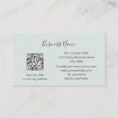 Mauve transparente Blume und Haze Visitenkarte (Rückseite)