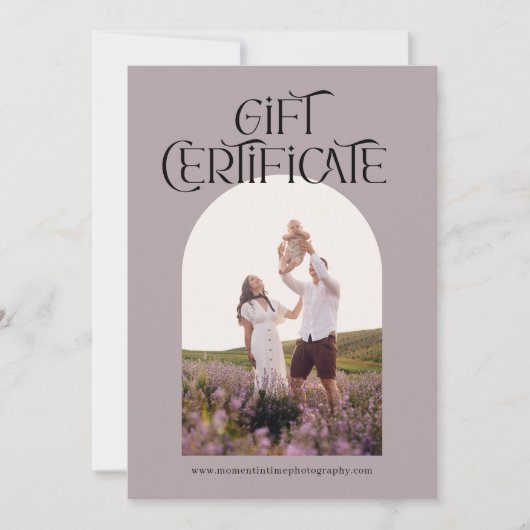 Mauve Typografy Gift Certificate (Vorderseite)