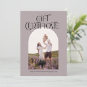 Mauve Typografy Gift Certificate (Stehend Vorderseite)