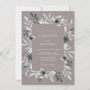 Mauve Überirdische Anemone Hochzeit Einladung