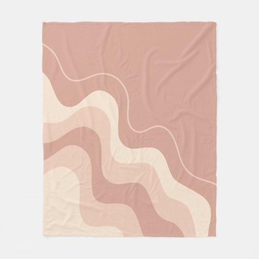Mauve und Beige Liquid Abstrakt Fleecedecke (Vorderseite)
