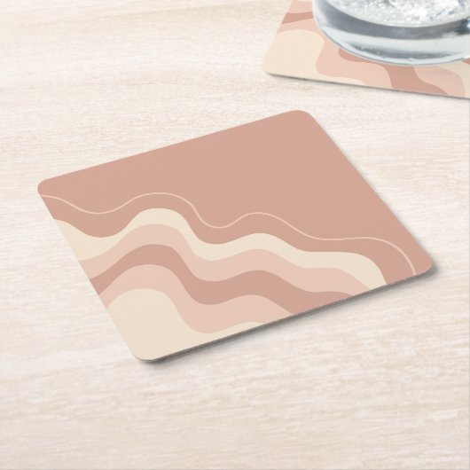 Mauve und Beige Liquid Abstrakt Rechteckiger Pappuntersetzer (angewinkelt)