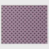 Mauve und Black Antique Lilie Paris Pattern Geschenkpapier (Flach)