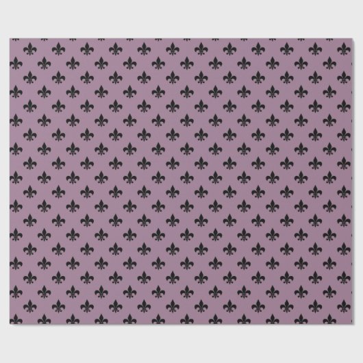 Mauve und Black Antique Lilie Paris Pattern Geschenkpapier (Flach)