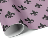 Mauve und Black Antique Lilie Paris Pattern Geschenkpapier (Rolleneckpunkt)