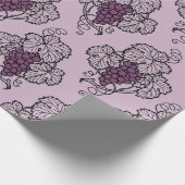 Mauve und Black Vintag Grapes Muster Geschenkpapier (Ecke)