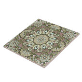 Mauve und Blue Boho Mandala Keramik Tile Fliese (Seite)