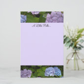 Mauve und Blue Hydrangeas Briefpapier (Stehend Vorderseite)