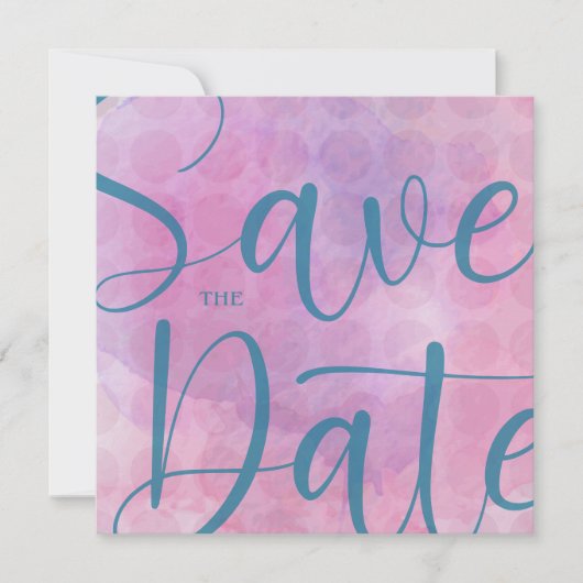 Mauve und Blue Save the Date Card & Envelope (Vorderseite)