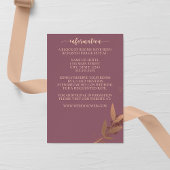 Mauve und Bronze Fall Leaf Hochzeitskarte Begleitkarte