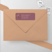 Mauve und Bronze Fall Leaf Wedding Rücksendeadress