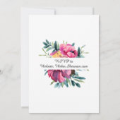 Mauve und Burgundy Floral Wedding Einladung (Rückseite)