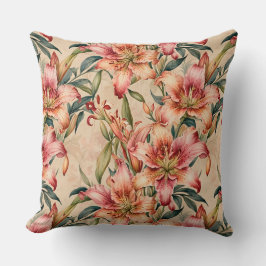 Mauve und Copper Lilies auf Tan Kissen