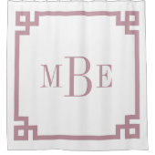 Mauve und der weiße griechische Schlüssel | MIT MO Duschvorhang (Vorderseite)