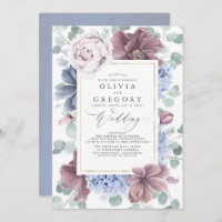 Mauve und Dusty Blue Flowers Elegante Wedding