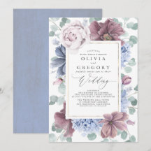 Mauve und Dusty Blue Flowers Elegante Wedding