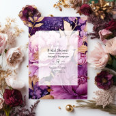 Mauve und Gold Floral Brautparty Einladung