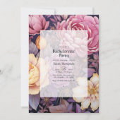 Mauve und Gold Floral Junggeselinnen-Abschied Einladung (Vorderseite)