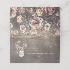 Mauve und Gold Floral Mason Jar Rustikale Hochzeit Platzkarte