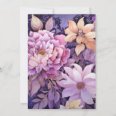 Mauve und Gold Floral Wedding Einladung (Rückseite)