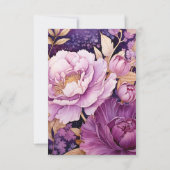 Mauve und Gold Floral Wedding RSVP Karte (Rückseite)