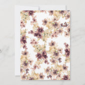 Mauve und Gold Vintag Floral Geburtstagsparty Einladung (Rückseite)