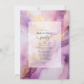 Mauve und Gold zurück zum Party der Schule Einladung (Vorderseite)