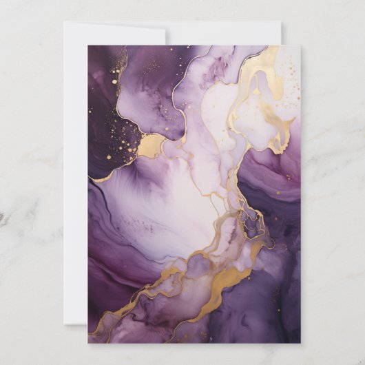 Mauve und Gold zurück zum Party der Schule Einladung (Rückseite)