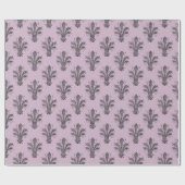 Mauve und Gray Antique Lilie Paris Pattern Geschenkpapier (Flach)