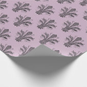 Mauve und Gray Antique Lilie Paris Pattern Geschenkpapier (Ecke)