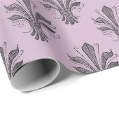 Mauve und Gray Antique Lilie Paris Pattern Geschenkpapier (Rolleneckpunkt)