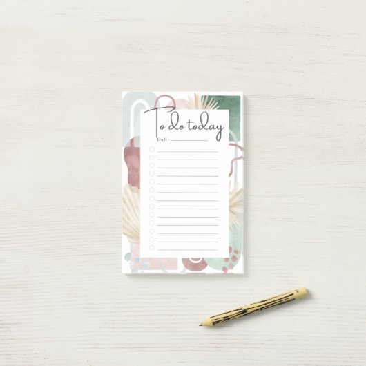 Mauve- und grüne Abstrakte Formen zu erledigen Lis Post-it Klebezettel (Auf Schreibtisch)