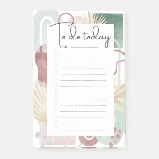 Mauve- und grüne Abstrakte Formen zu erledigen Lis Post-it Klebezettel (Vorderseite)