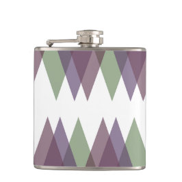 Mauve und grüne Dreiecke Flachmann