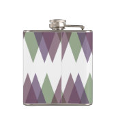 Mauve und grüne Dreiecke Flachmann (Rückseite)