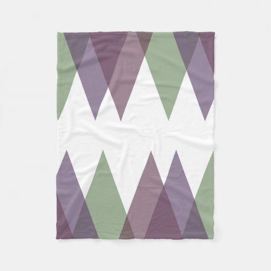 Mauve und grüne Dreiecke Fleecedecke (Vorderseite)