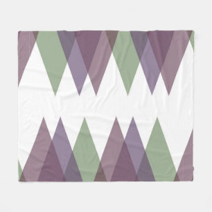 Mauve und grüne Dreiecke Fleecedecke