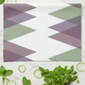 Mauve und grüne Dreiecke Geschirrtuch (Gefaltet)