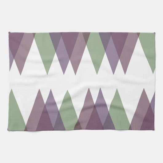 Mauve und grüne Dreiecke Geschirrtuch (Horizontal)