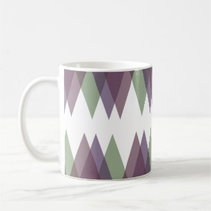 Mauve und grüne Dreiecke Kaffeetasse