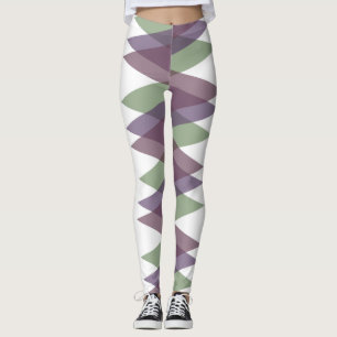 Mauve und grüne Dreiecke Leggings