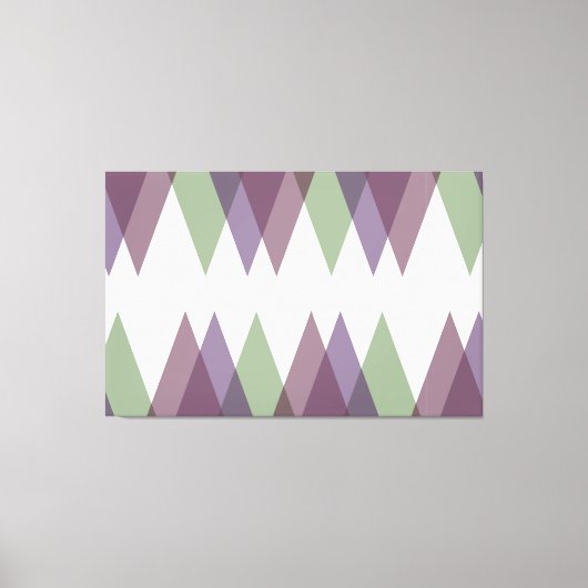 Mauve und grüne Dreiecke Leinwanddruck (Vorderseite)