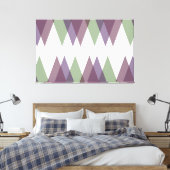 Mauve und grüne Dreiecke Leinwanddruck (Insitu (Schlafzimmer))