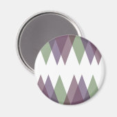 Mauve und grüne Dreiecke Magnet (Vorderseite/Rückseite)