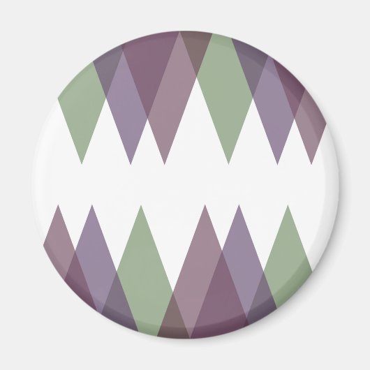 Mauve und grüne Dreiecke Magnet (Vorne)