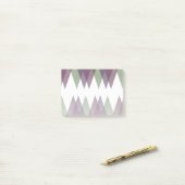 Mauve und grüne Dreiecke Post-it Klebezettel (Auf Schreibtisch)