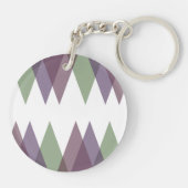 Mauve und grüne Dreiecke Schlüsselanhänger (Rückseite)