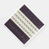 Mauve und Lila Blume Serviette (Ecke)