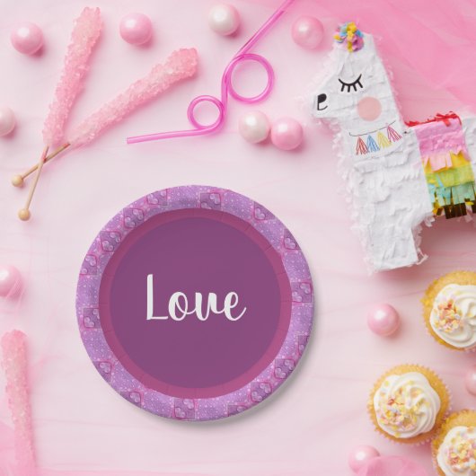 Mauve und Lila Pappteller (Party)
