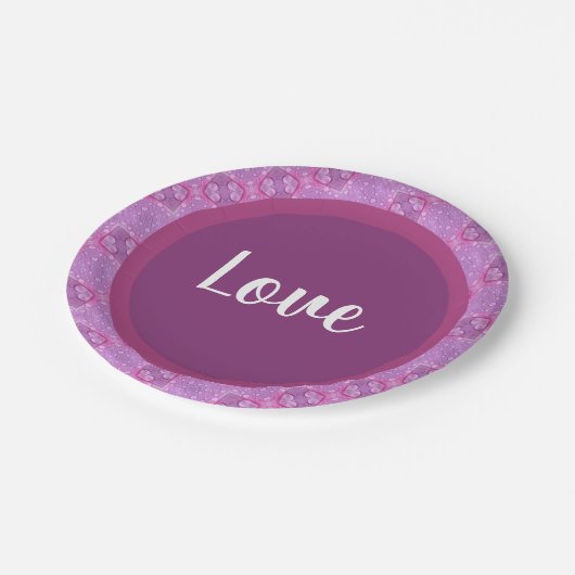 Mauve und Lila Pappteller (Schrägansicht)